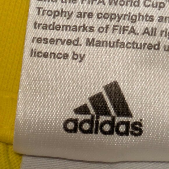 Adidas  Mens Medium Tee Shirt Yellow Licensed 2006 World Cup Team Brasil Top - Picture 10 of 13